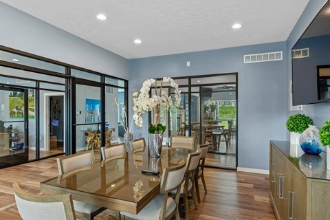 Contemporary clubhouse with lounge seating in Florence, KY rental community