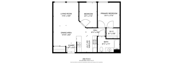 A black and white image of a floor plan for a house.