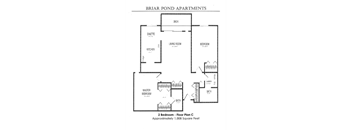 a floor plan for a home with two bedrooms and a baths