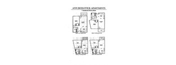 the floor plans of three different floors of a house