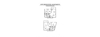 the floor plan of two bedroom floor plans