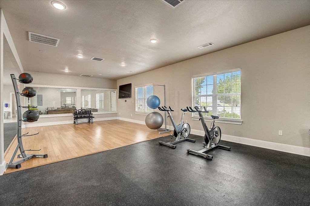 our apartments have a gym with a treadmill and elliptical