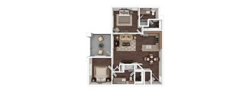 a1 floor plan  1 bedroom with 2 baths  129