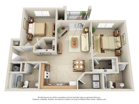 a floor plan is shown in this rendering