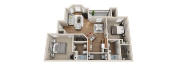 a 3 bedroom floor plan with a bathroom and a living room