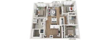 a 1 bedroom floor plan  503 square feet