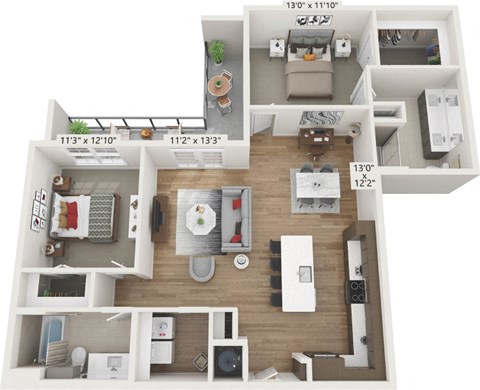 a 2400 sq ft floor plan with a bedroom and a living room