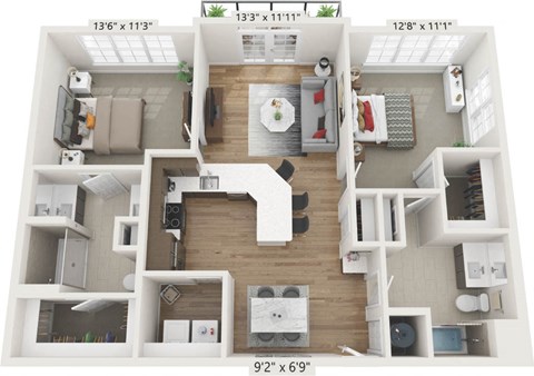 the floorplan of this apartment is shown in this image