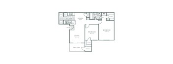 A black and white image of a floor plan for a home.