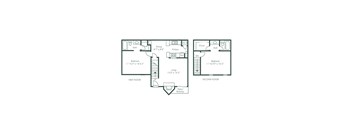 A floor plan of a two-story home with dimensions and room labels.