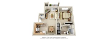 a bedroom floor plan is shown in this illustration