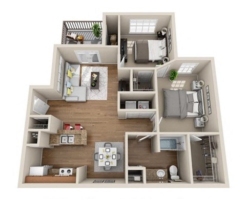 a 2 bedroom192 sq ft floor plan