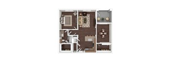 a1 floor plan  1 bedroom with 2 baths  1192 square feet