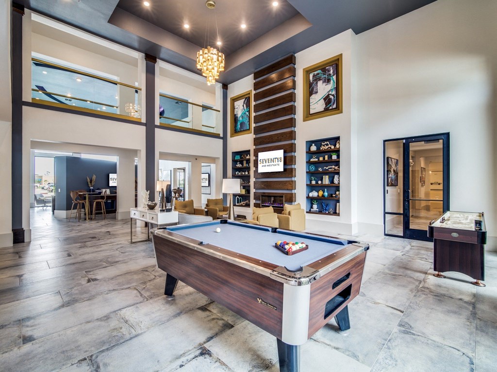 clubhouse with pool table at the courts rentals