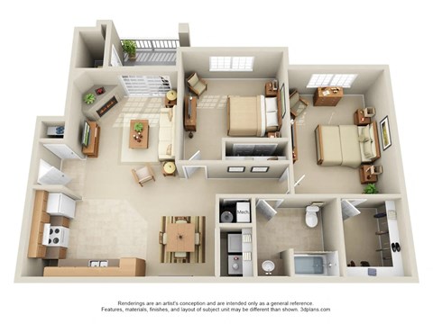 a bedroom floor plan is shown in this illustration