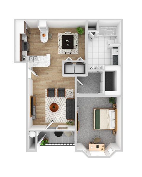 bedroom floor plan an in 3d