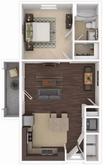 a floor plan of a studio apartment