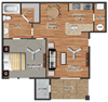Brighton Floor Plan 1 bedroom apartment arlington tx