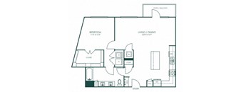 a blueprint of a floor plan with a bedroom and a bathroom