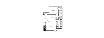 A black and white image of a floor plan for a home.