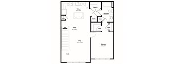 a floor plan of a house with a bedroom and a living room