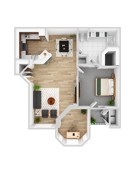 bedroom floor plan an in 3d