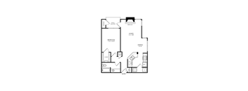 A black and white image of a house floor plan.