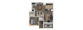 a floor plan of a house with bedrooms and a living room