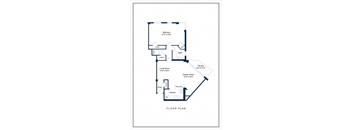 a floor plan of a house with a bedroom and a living room