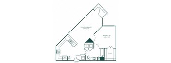 illustration of a 1 bedroom floor plan  affinity
