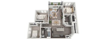 a floor plan of a 3 bedroom apartment