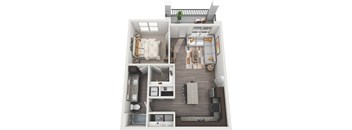 a floor plan of a studio apartment