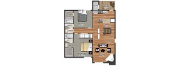 a floor plan of a house with a bedroom and a bathroom