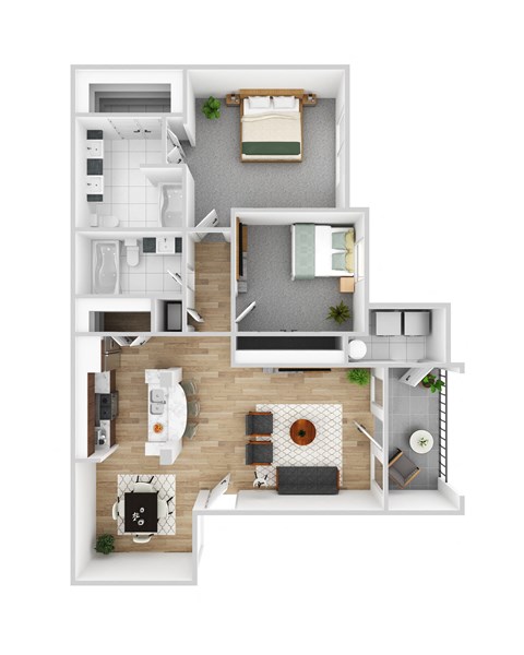 bedroom floor plan an in 3d
