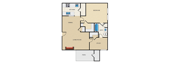 a floor plan of a two bedroom apartment