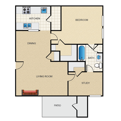 a floor plan of a two bedroom apartment