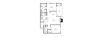 A black and white image of a floor plan for a home.