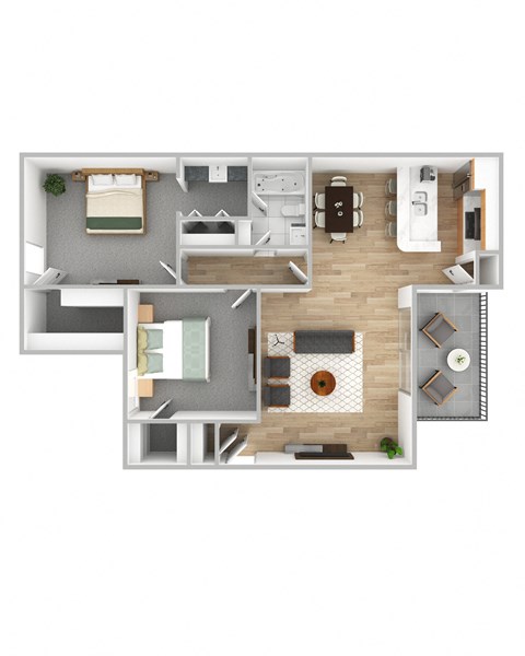 bedroom floor plan an in 3d