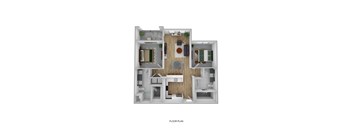 a 1 bedroom floor plan with a bathroom and a living room
