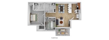 the 1190 floor plan  1 bedroom with 2 baths
