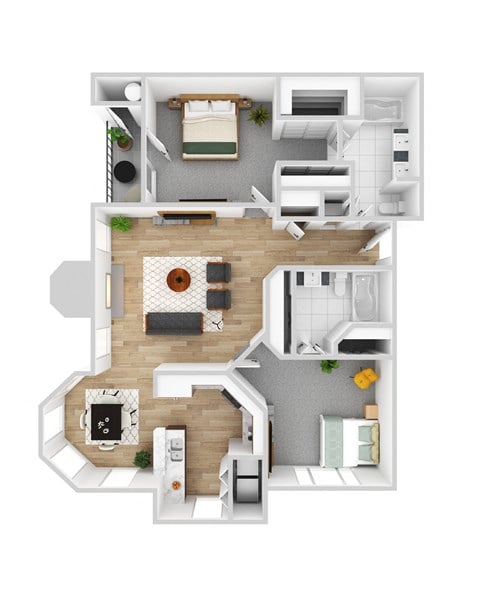 bedroom floor plan an in 3d