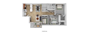 the 1190 floor plan  1 bedroom with 2 baths