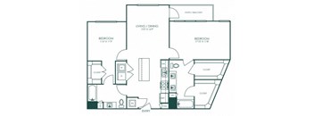 a blueprint of a floor plan with bedrooms and bathrooms