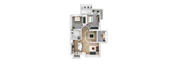 bedroom floor plan an in 3d