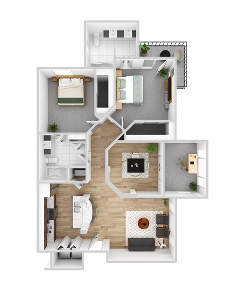 bedroom floor plan an in 3d