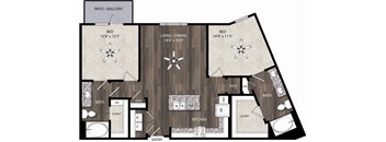 a floor plan of a living room and a bedroom