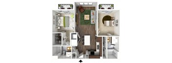 a 1 bedroom floor plan  503 sq ft