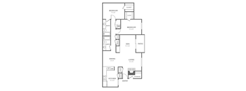 a floor plan of a bedroom apartment