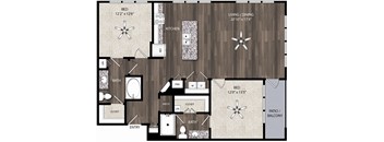 a floor plan of a house with a bedroom and a living room