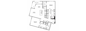 A black and white image of a house floor plan.